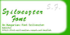 szilveszter font business card